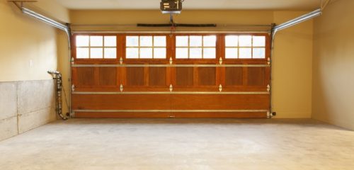 Interior of an empty domestic garage.